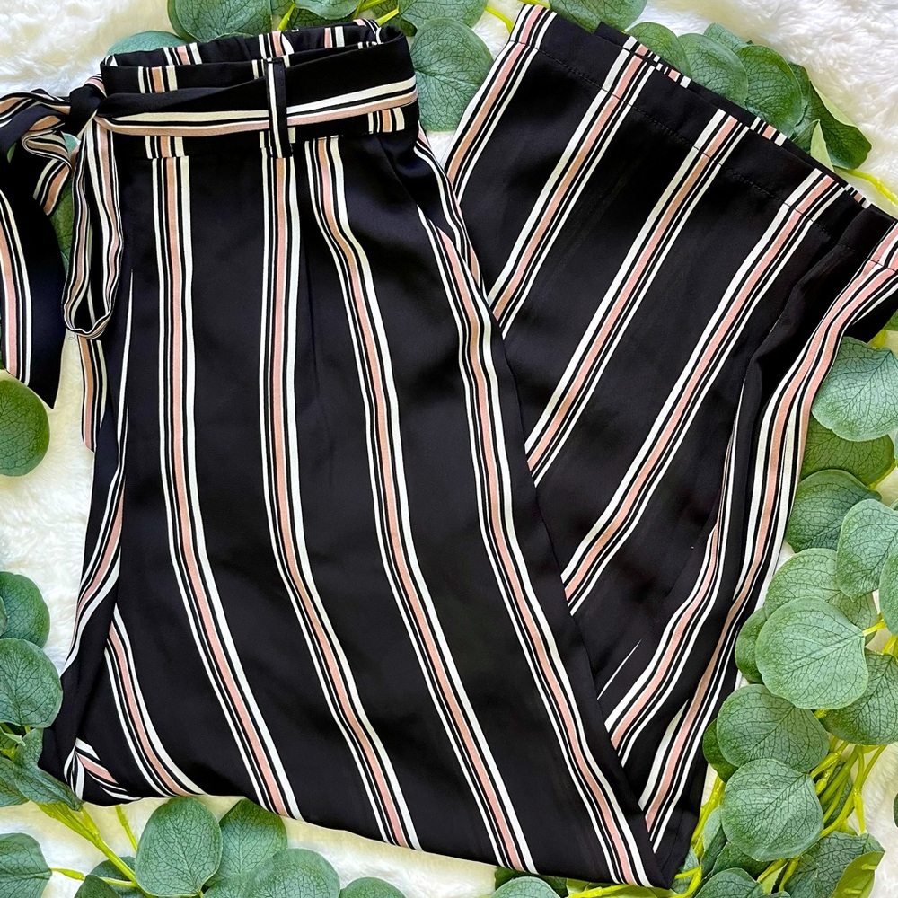 Stripe boho style ankle cut pants